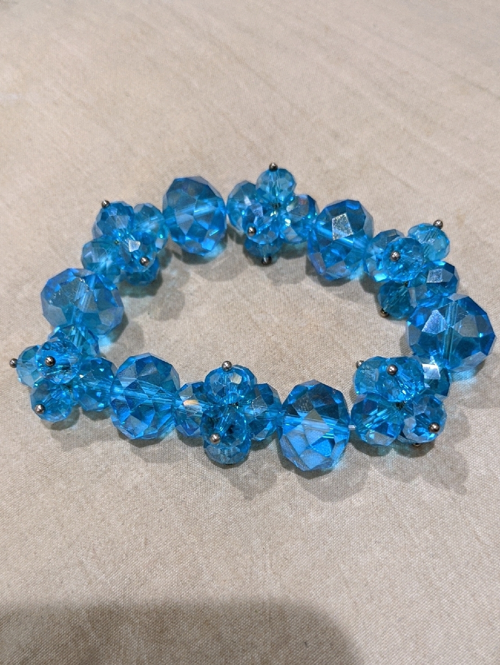 Blue Crystal Stretch Bracelet - Women's Fashion Jewelry